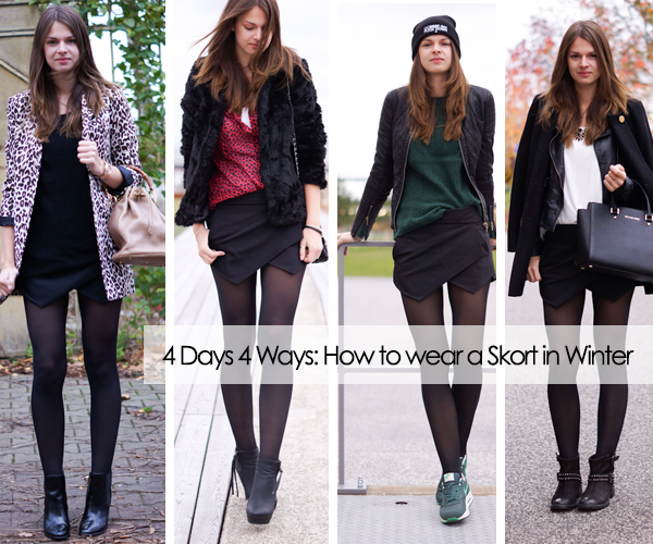 4 Days 4 Ways: How to wear a Skort in Winter - your fave