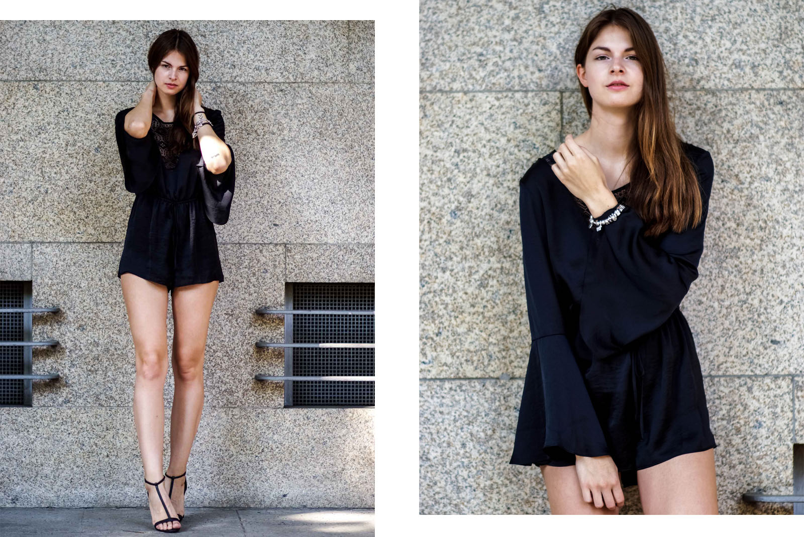 black denim playsuit