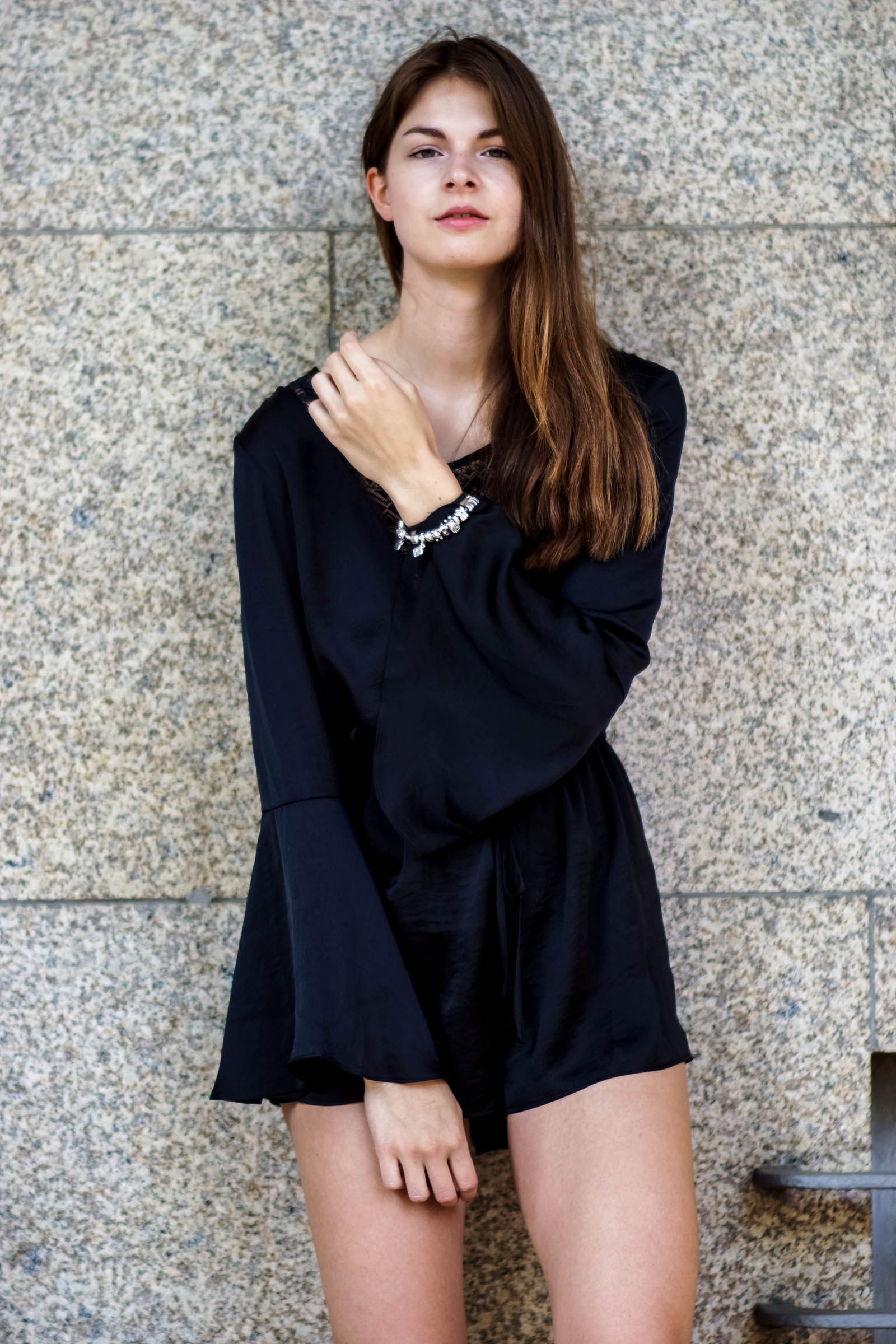 black denim playsuit