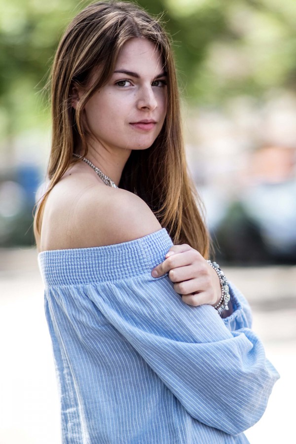 baby blue off shoulder top