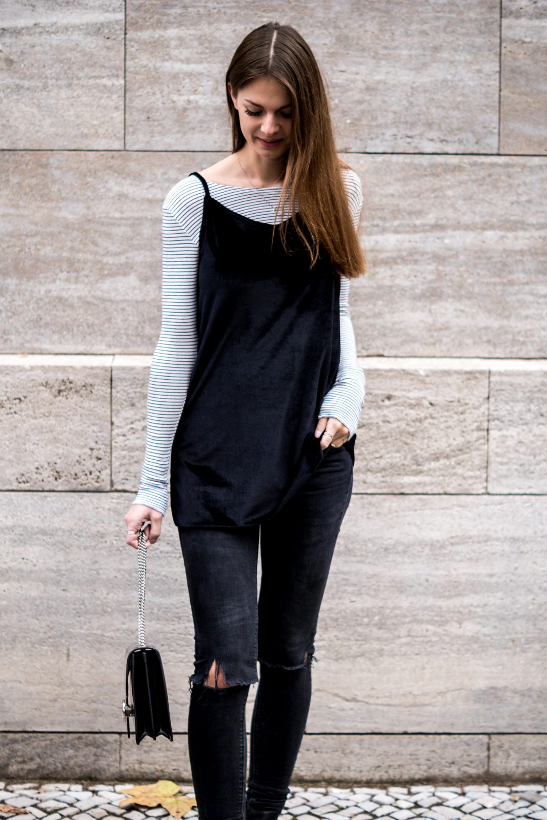 Velvet Dress over Jeans || How to wear summer dresses in winter