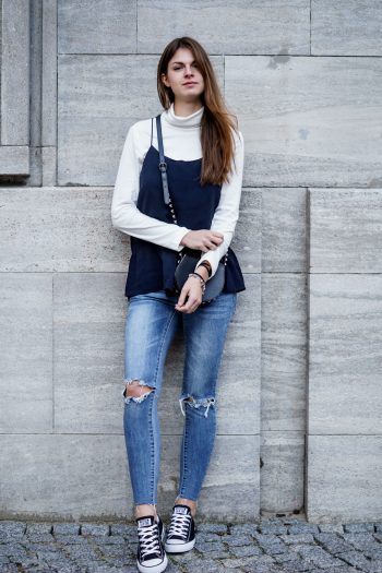 Cami over Turtleneck || Chic yet casual layring in Winter