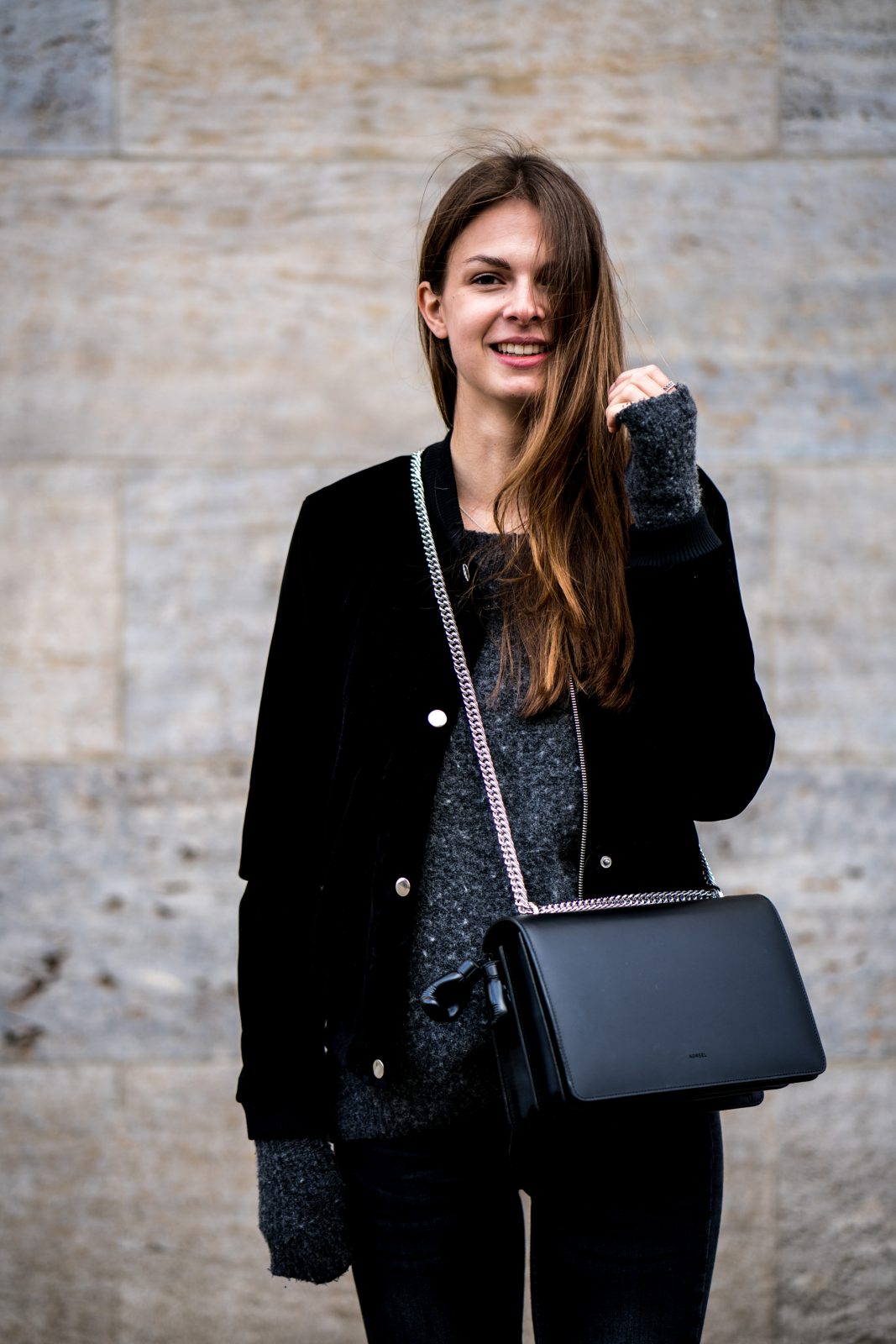 Black Velvet Bomber Jacket || Casual Everyday Outfit