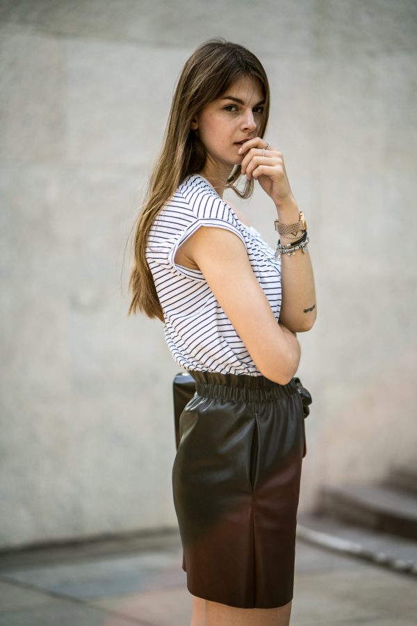 Leather Skirt x Striped Tee || Summer Outfit 2017 || Fashionblog Berlin