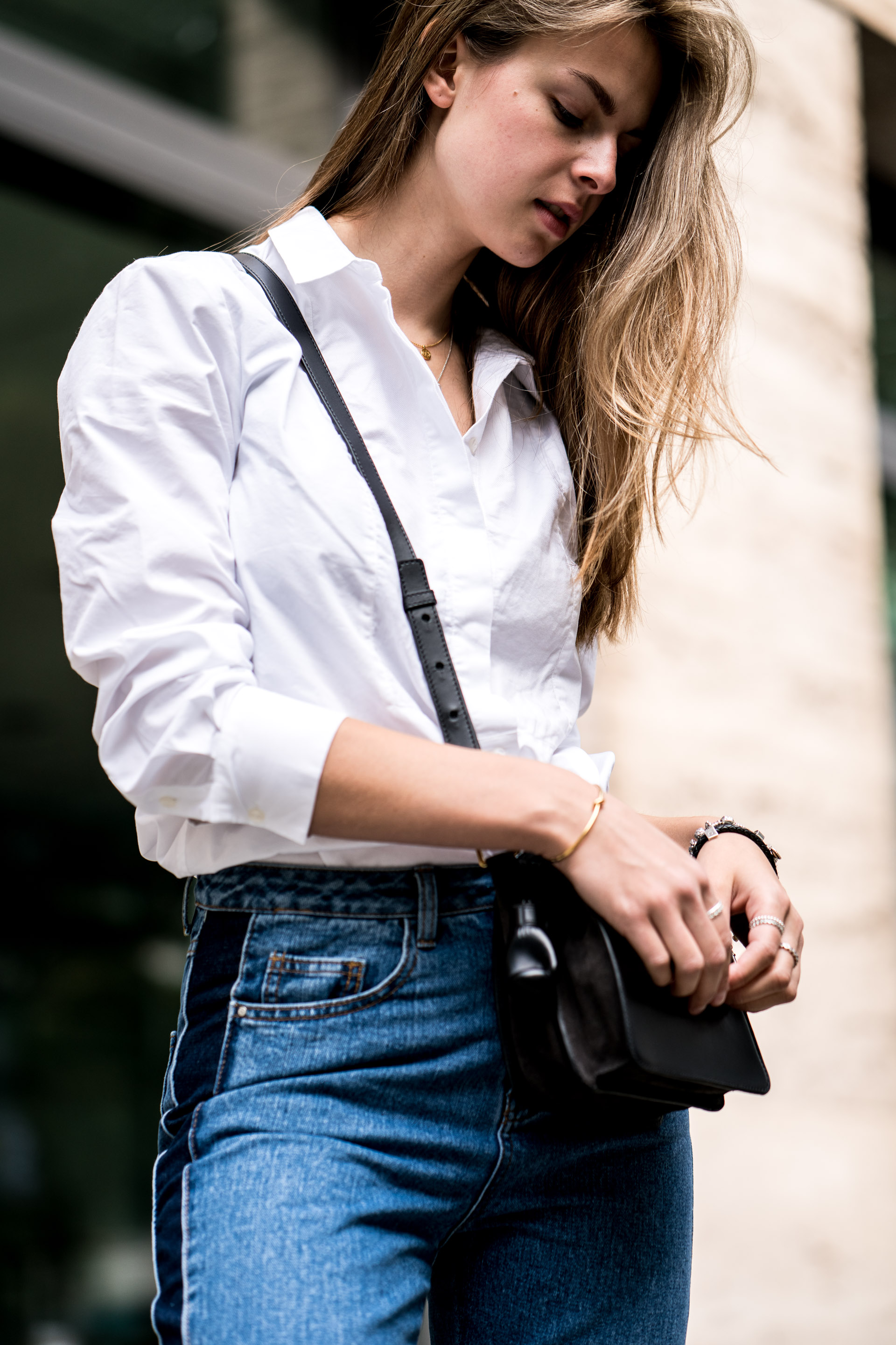 Two-Toned Denim and White Shirt || Fashion Week Outfit Berlin 2017