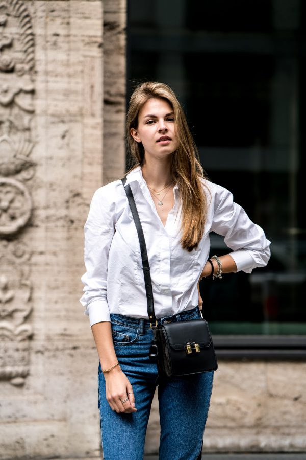 Two-Toned Denim and White Shirt || Fashion Week Outfit Berlin 2017