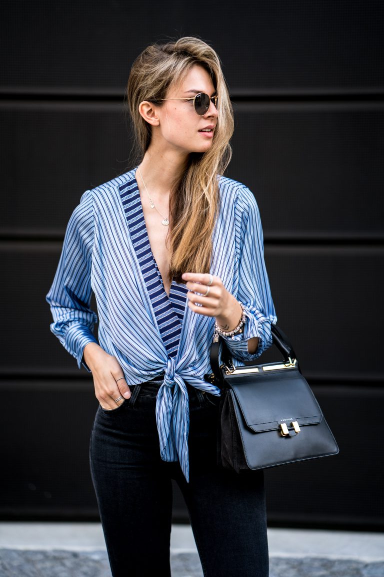 Striped Body with a low neckline || Fashion Week Berlin Outfit