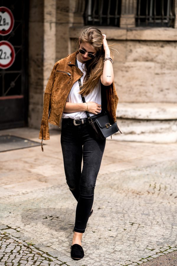 How to wear a brown leather jacket || Fashion Week Outfit || Fashionblog