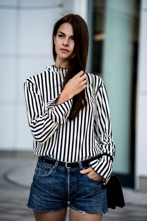 A striped shirt with that certain something || open back shirt