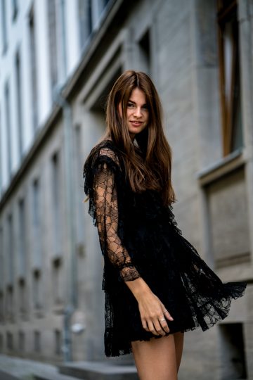 styling a sheer black lace dress (plus asking when the holidays