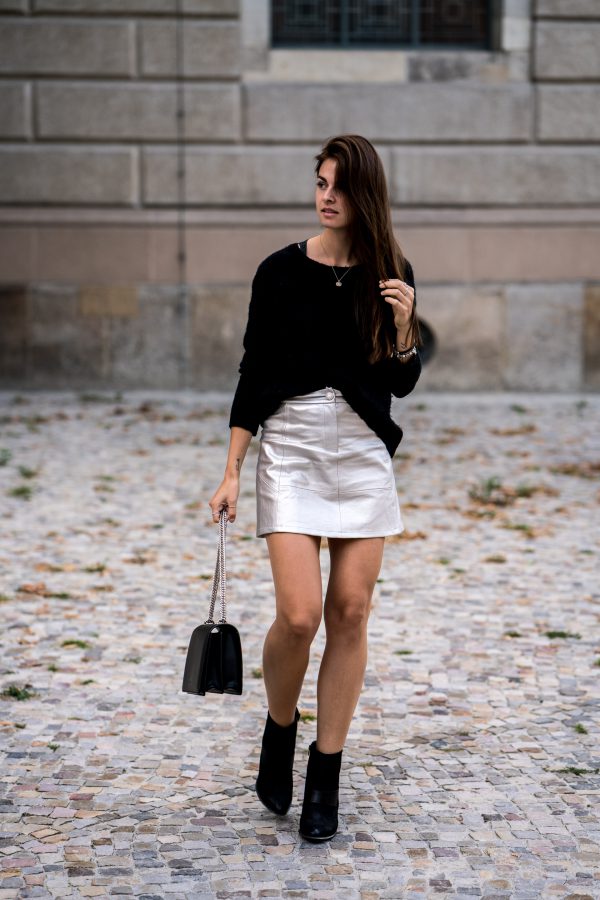 How to combine a silver skirt || Fashionblog Berlin || Autumn Outfit