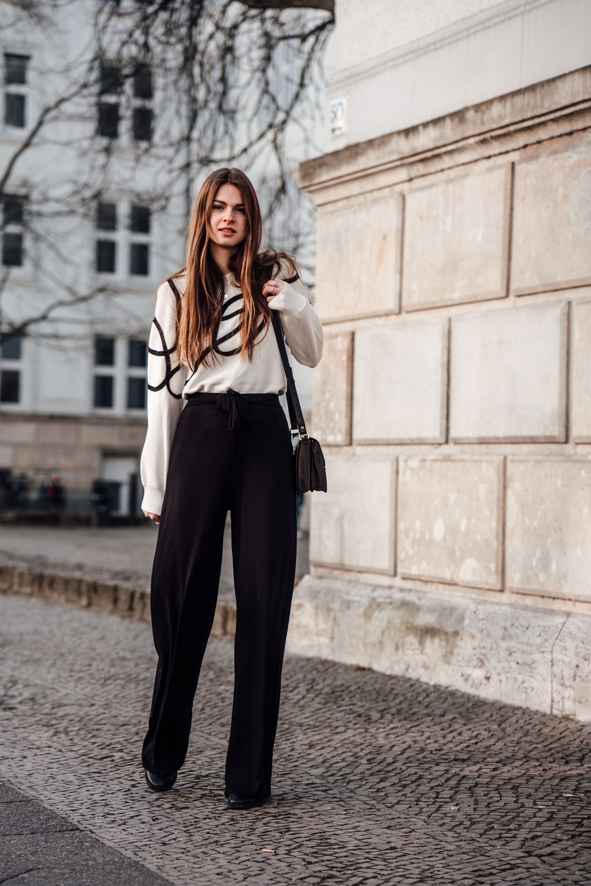spring trends: sweater vest and wide leg pants - Style At A Certain Age
