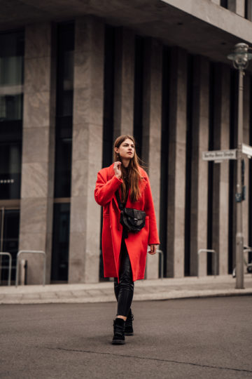 Red Trench Coat Outfit